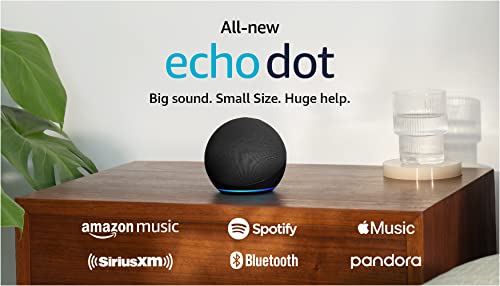 Amazon Echo Dot, Vibrant sounding Alexa speaker, Great for bedrooms, dining rooms and offices, Charcoal