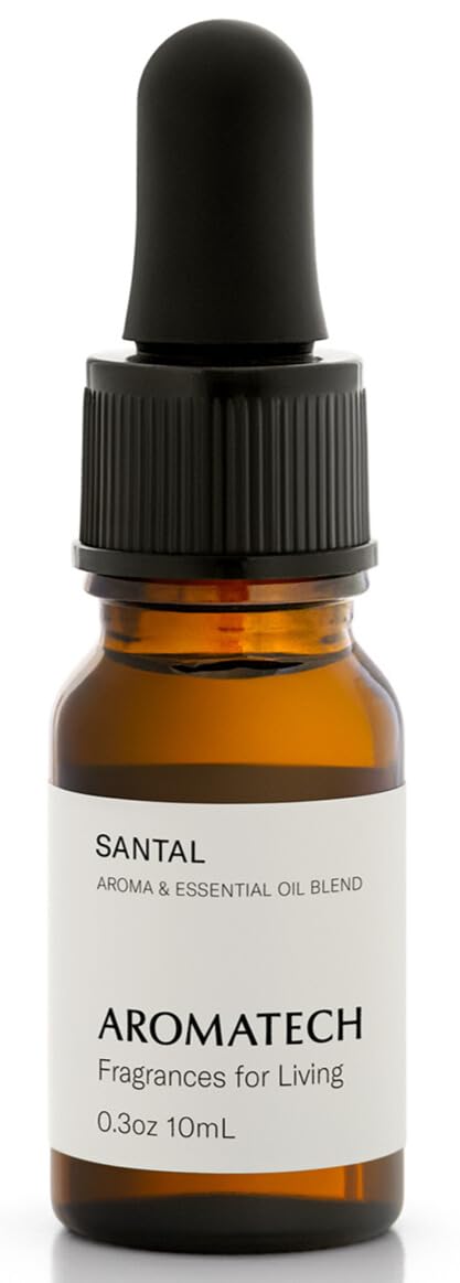 AromaTech Santal Aroma Essential Oil Blend: Luxury Hotel Inspired Aromatherapy with Amber, Vanilla, Cedar & Sandalwood for Ultrasonic Diffusers & Nebulizers - 0.3 fl oz, 10 mL