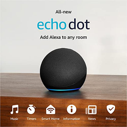 Amazon Echo Dot, Vibrant sounding Alexa speaker, Great for bedrooms, dining rooms and offices, Charcoal