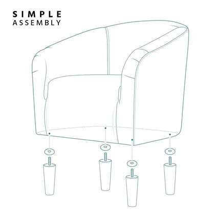 Yaheetech Living Room Chair, Velvet Accent Chair, Upholstered Barrel Chair, Sitting Chair with Armrest and Low Back for Living Room Bedroom Reception Room, Gray