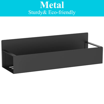 HuggieGems Metal 4 Pack Magnetic Spice Storage Rack Organizer for Refrigerator and Oven, Black Fridge Organizers and Storage