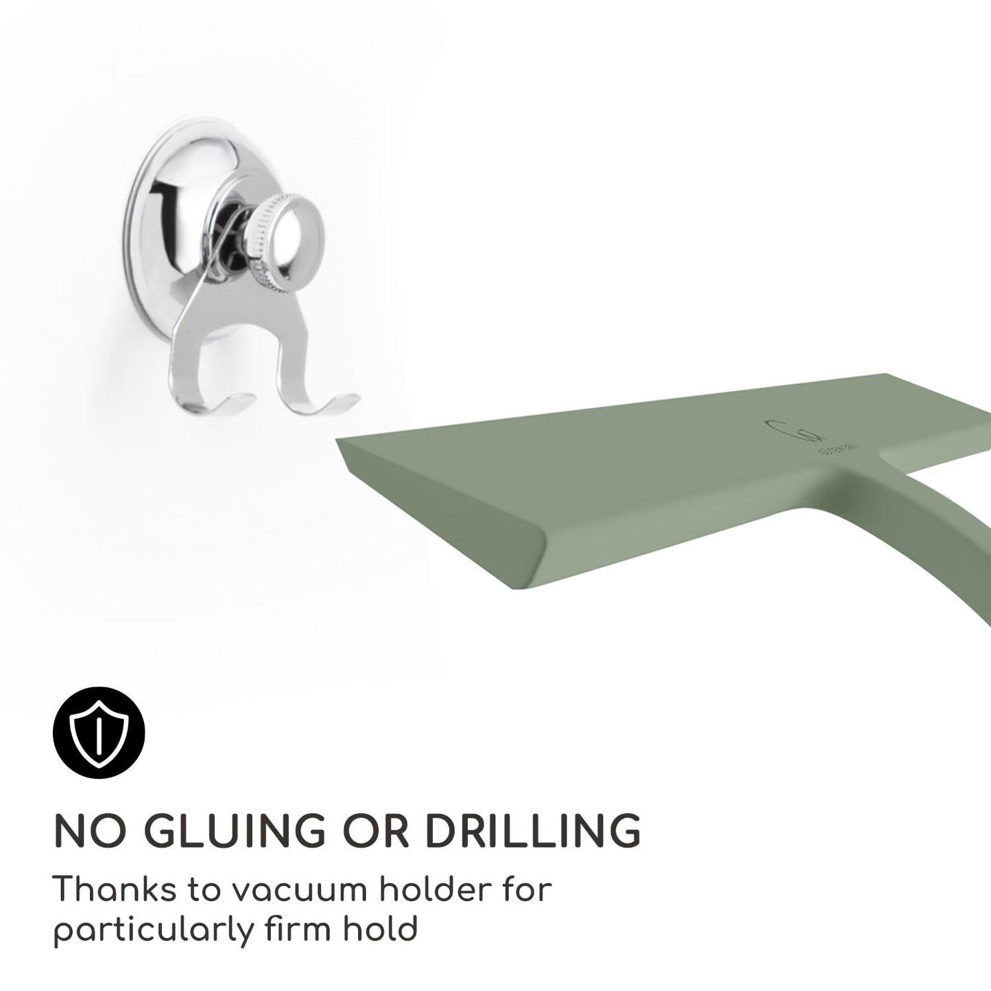 GÜTEWERK Shower Squeegee for Glass Doors, Silicone Window Squeegee, Bathroom and Glass Cleaning - Green - 9 Inch