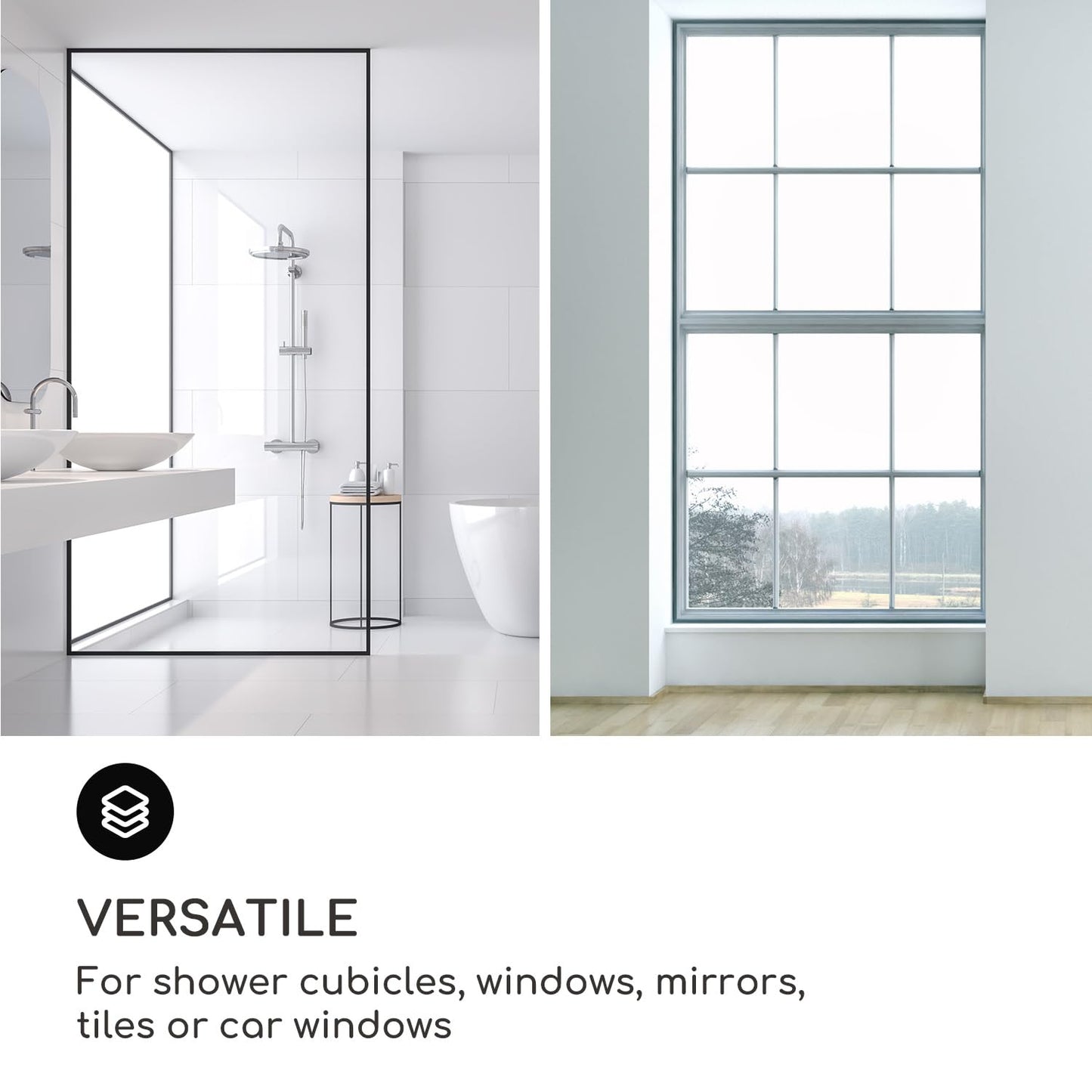 GÜTEWERK Shower Squeegee for Glass Doors, Silicone Window Squeegee, Bathroom and Glass Cleaning - Green - 9 Inch