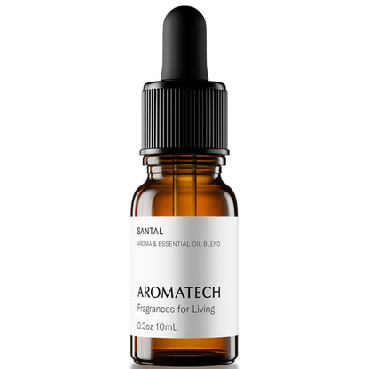 AromaTech Santal Aroma Essential Oil Blend: Luxury Hotel Inspired Aromatherapy with Amber, Vanilla, Cedar & Sandalwood for Ultrasonic Diffusers & Nebulizers - 0.3 fl oz, 10 mL