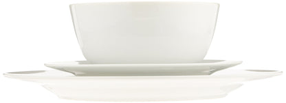 Amazon Basics Kitchen Dinnerware Set, Microwave and Dishwasher Safe, Plates, Bowls, Service for 6, 18-Piece, White