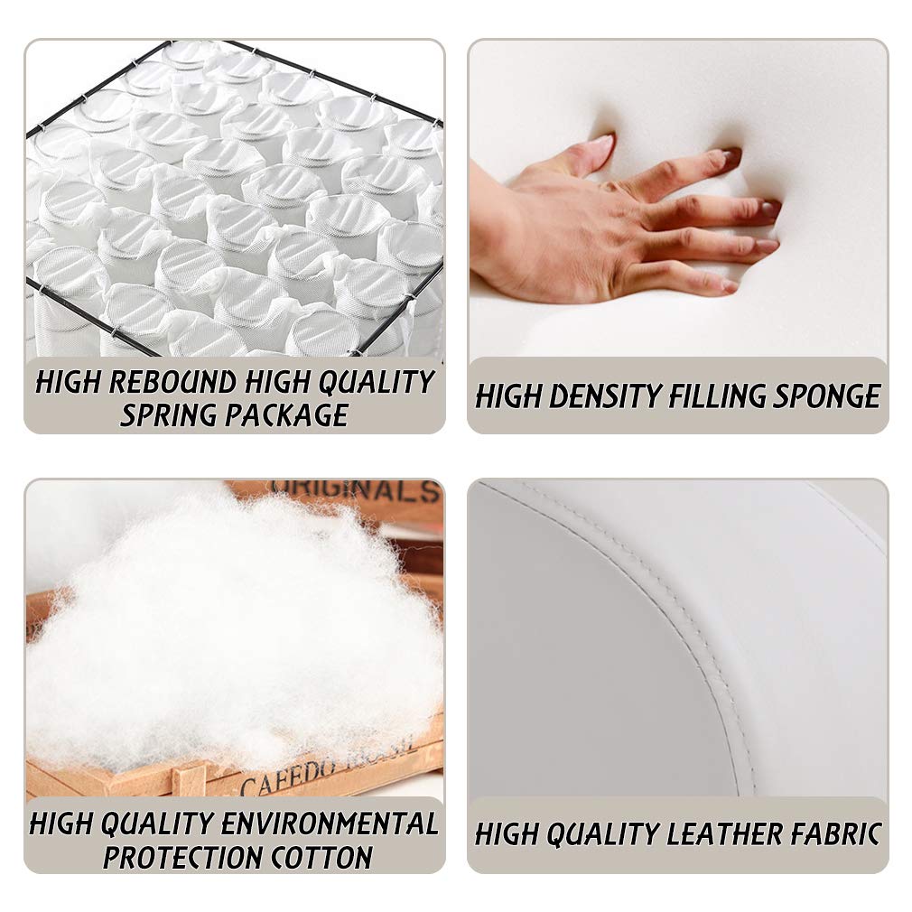 BestMassage | Recliner Chair | with 2 Point Massage Function | Pu Beige | with Lumbar Support, Adjustable Push Back, Footrest & Padded Seat | Easy Assembly | for Living Room, Home Theatre