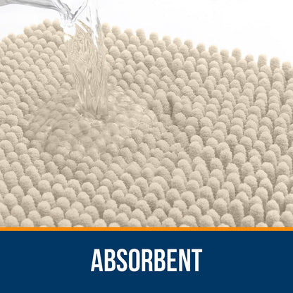 OLANLY Bathroom Rugs 36x24, Extra Soft Absorbent Chenille Bath Rugs, Rubber Backing Quick Dry, Machine Washable Bath Mats for Bathroom Floor, Tub and Shower, Home Decor Accessories, Sand