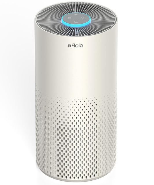 Afloia Air Purifier for Home Bedroom Large Room Up to 1076 Ft², 3-Stage Filter Air Purifiers for Bedroom, Remove Dander Pets Hair Pollen Mold Smoke, 7 Colors Light, Kilo Grey