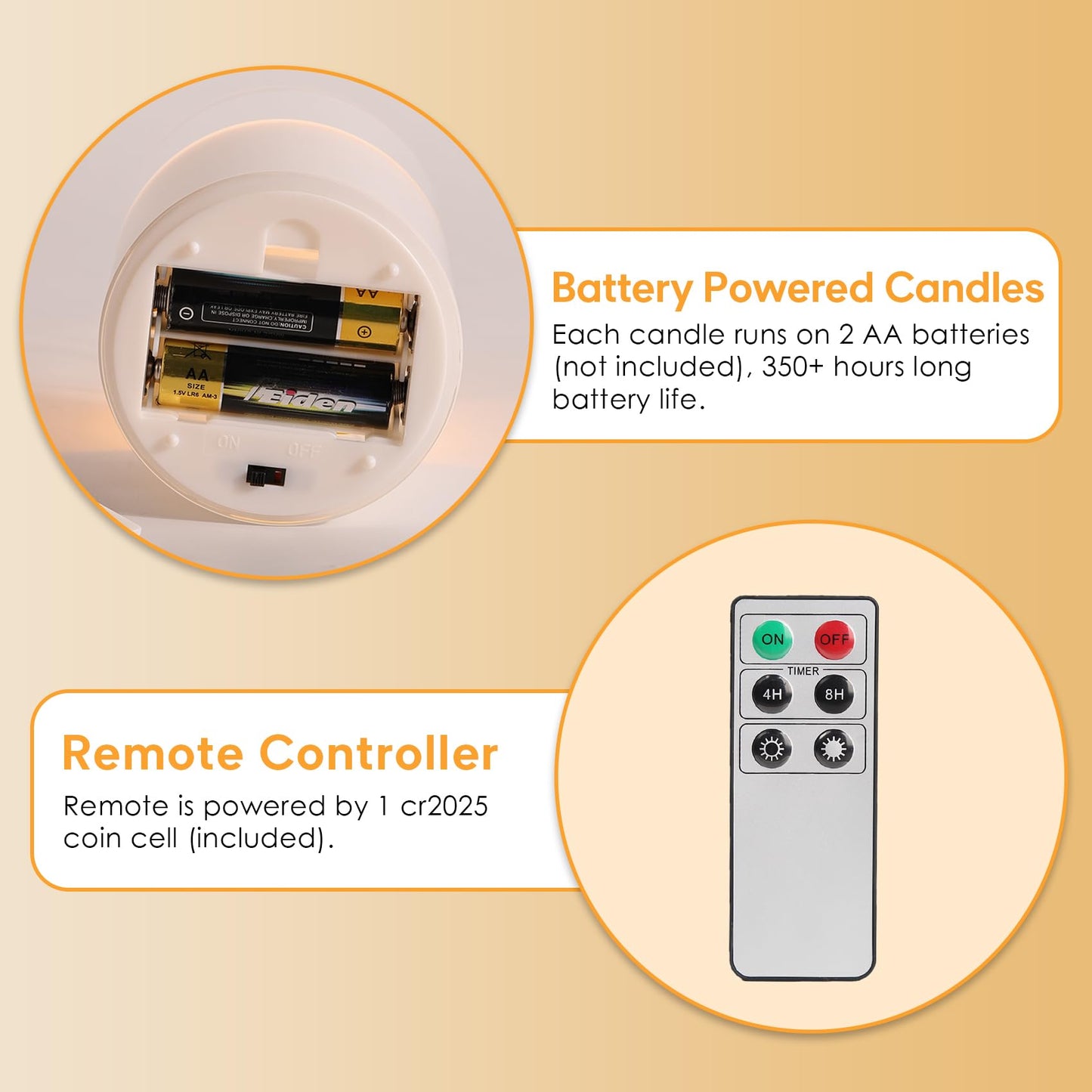 Eywamage Clear Glass Flameless Candles with Remote Timer, Flickering Battery LED Pillar Candles Set of 3