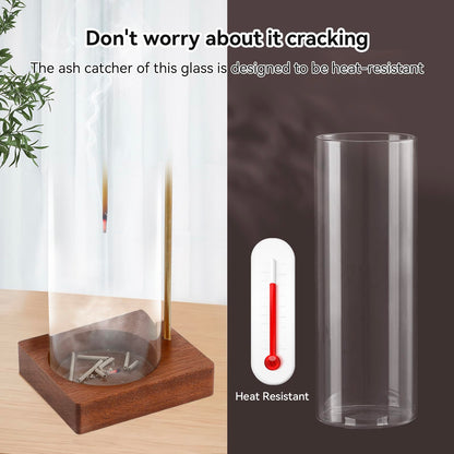 Durmmur Incense Holder for Sticks, Insence-Stick Holder Ash Catcher with Removable Glass [Anti-Ash Flying], Mess-Free Incense Burner Holder, Perfect for Meditation Yoga Relaxation,Home Decor