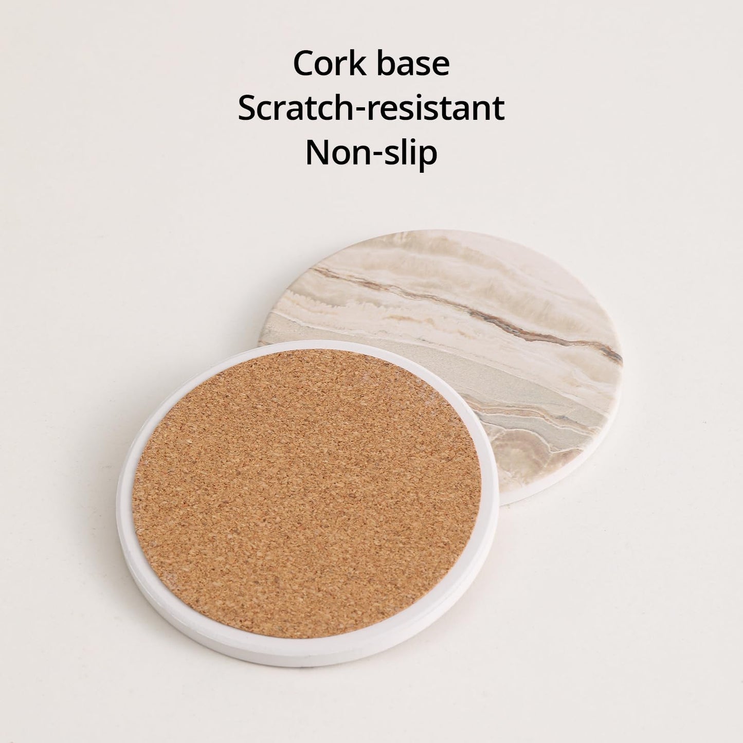 LIFVER Coasters Set of 6, Coasters for Drinks Absorbent Stone with Holder, Black Marble Style Ceramic Drink Coaster for Tabletop Protection, Coffee Table Decor Ideal for Home Decor House Warming Gifts