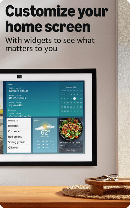 Amazon Echo Show 15 (newest model), Full HD 15.6" kitchen hub for home organization, with built-in Fire TV and Alexa