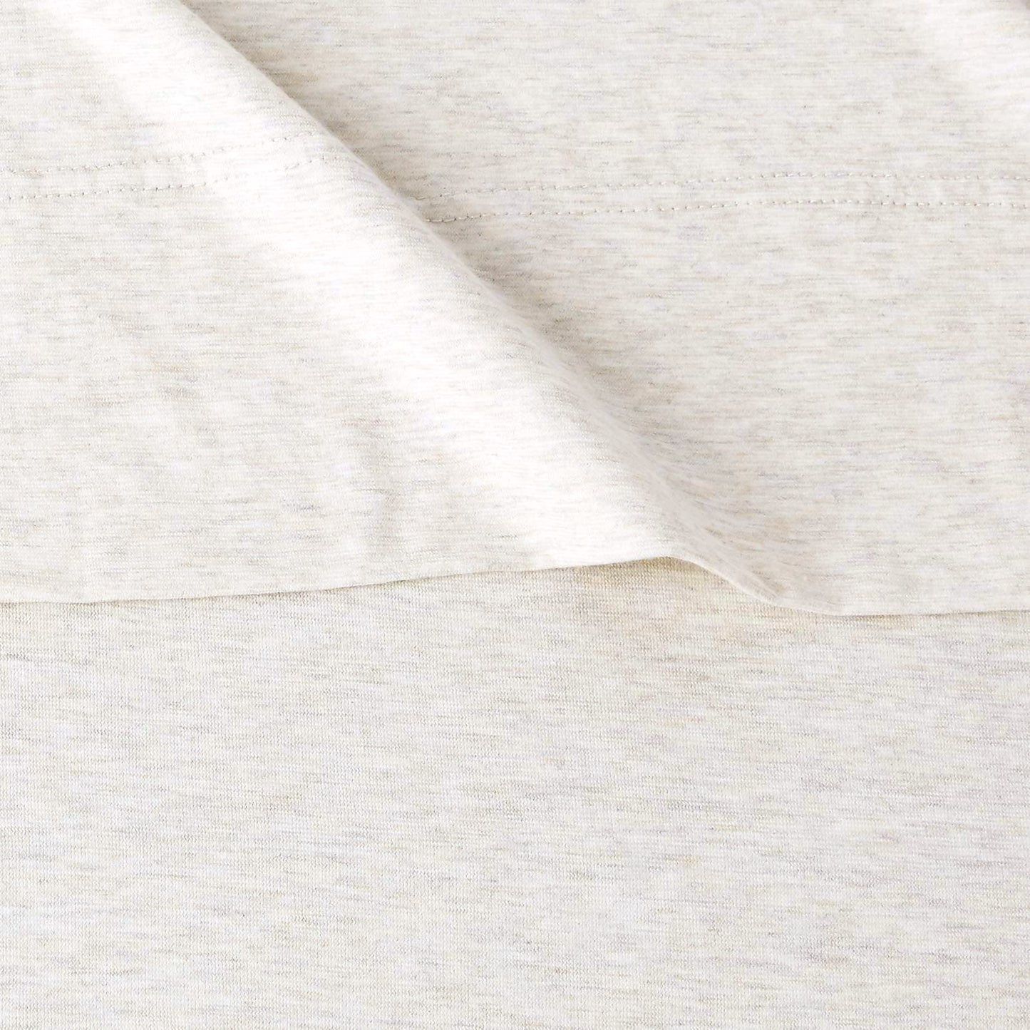 Amazon Basics 4 Piece Bed Sheets Set, 100% Cotton Jersey, Includes Super Soft, Flat and Fitted Sheets, Pillowcase, King, Oatmeal, Solid