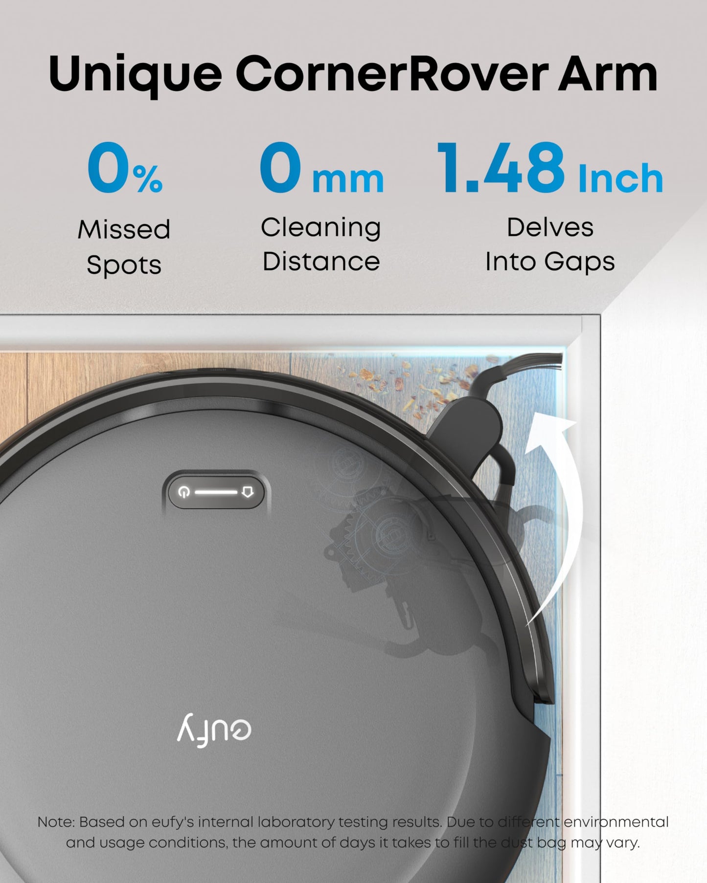 eufy C10 Robot Vacuum Self Emptying, 8 Weeks Hands Free, Advanced Smart Mapping with LiDAR Navigation, 2.85-Inch Slim Design, Powerful Suction, Edge Expansion Brush for Pet Hair, Carpet Detection