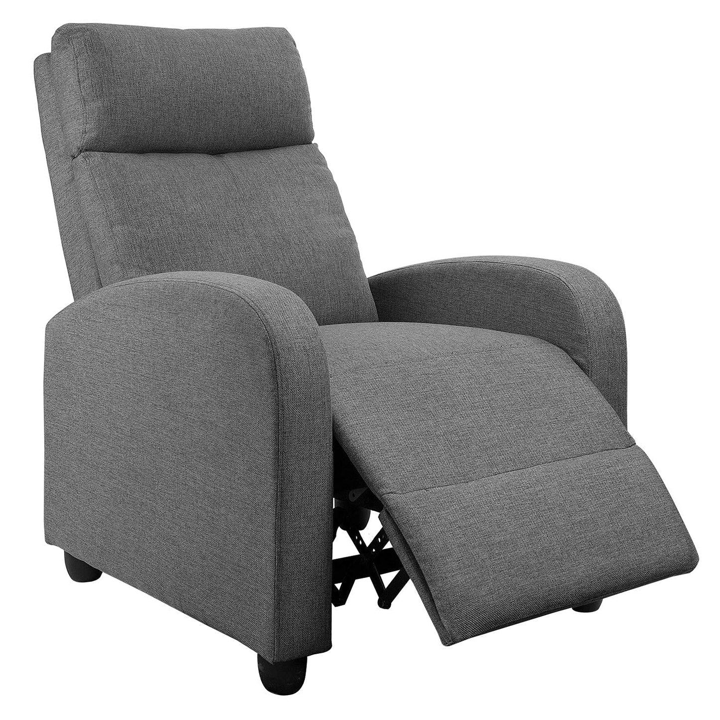 JUMMICO Recliner Chair Adjustable Home Theater Single Recliner Sofa Furniture with Thick Seat Cushion and Backrest Modern Living Room Recliners (Fabric, Aurora Grey)
