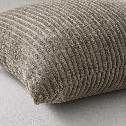 Topfinel 4 Packs Natural Decorative Throw Pillows Covers 18x18 Inch for Living Room Couch Bed Sofa, Rustic Farmhouse Boho Home Decor, Soft Plush Striped Corduroy Square Cushion Case 45x45 cm