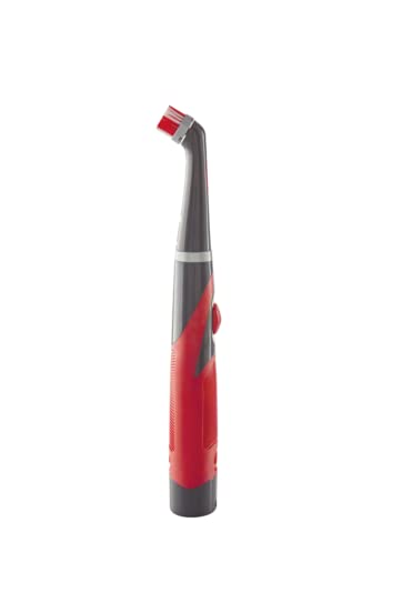 Rubbermaid Reveal Cordless Battery Power Scrubber, Gray/Red, Multi-Purpose Scrub Brush Cleaner for Grout/Tile/Bathroom/Shower/Bathtub, Water Resistant, Lightweight, Ergonomic Grip (1839685)