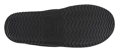 IZOD Men's Classic Two-Tone Moccasin Slipper, Winter Warm Slippers with Memory Foam, Size 9-10, Solid Black