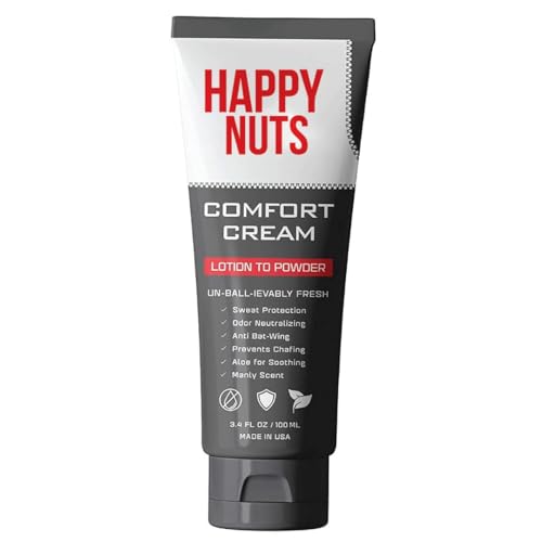 Happy Nuts Comfort Cream Deodorant For Men: Anti-Chafing Sweat Defense, Odor Control, Aluminum-Free Mens Deodorant & Hygiene Products for Men's Private Parts