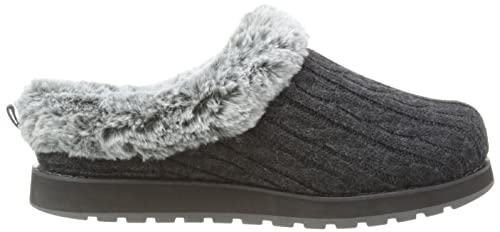 Skechers BOBS Women's Keepsakes - Ice Angel Slipper, Charcoal, 9 W US