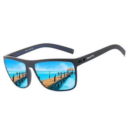 ZENOTTIC Polarized Sunglasses for Men Lightweight TR90 Frame UV400 Protection Square Sun Glasses