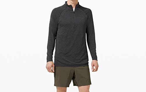 Lululemon Athletica Mens Metal Vent Tech 12 Zip Long Sleeve Shirt (Deep Coal, L)