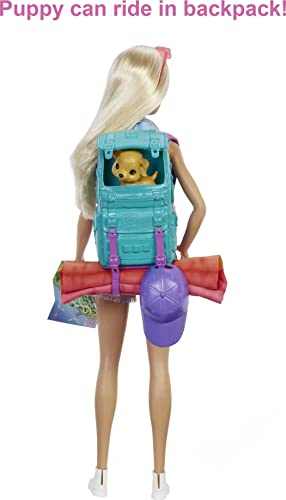 Barbie It Takes Two Doll & Accessories, Malibu Camping Playset with Doll, Pet Puppy & 10+ Accessories Including Sleeping Bag