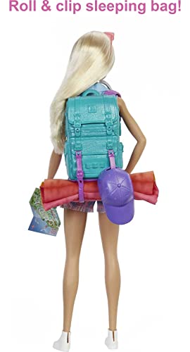 Barbie It Takes Two Doll & Accessories, Malibu Camping Playset with Doll, Pet Puppy & 10+ Accessories Including Sleeping Bag