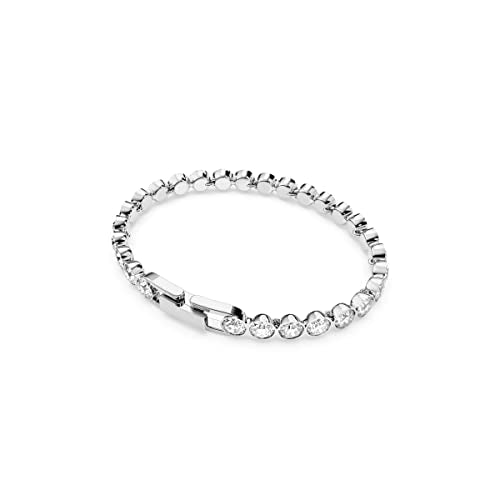 SWAROVSKI Women's Tennis Jewelry Collection, Rhodium Finish, Clear Crystals