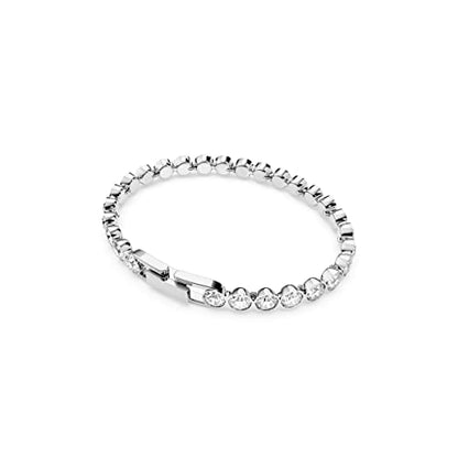 SWAROVSKI Women's Tennis Jewelry Collection, Rhodium Finish, Clear Crystals