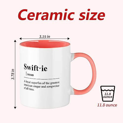 Taylor Coffee Mug Swiftie Merch for the Eras Music,Musician Tea Cup for Woman,Music Lovers Gifts for Fans (Pink)