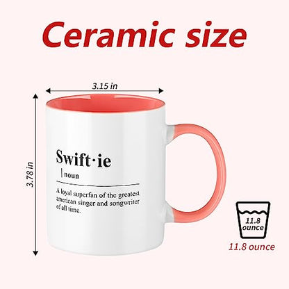 Taylor Coffee Mug Swiftie Merch for the Eras Music,Musician Tea Cup for Woman,Music Lovers Gifts for Fans (Pink)