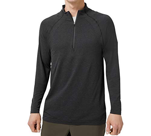 Lululemon Athletica Mens Metal Vent Tech 12 Zip Long Sleeve Shirt (Deep Coal, L)