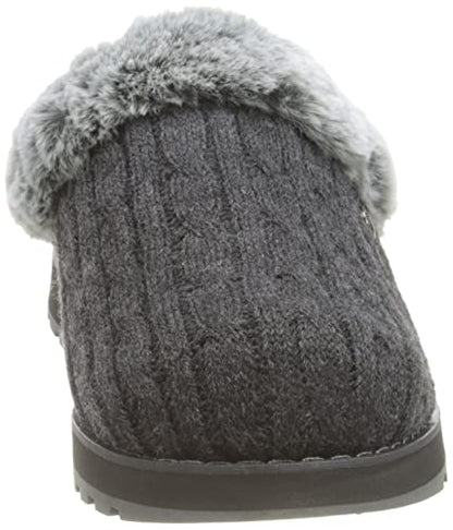 Skechers BOBS Women's Keepsakes - Ice Angel Slipper, Charcoal, 9 W US