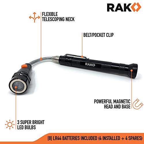 RAK Magnetic Pickup Tool - Christmas Gifts for Men - Telescoping Magnet Pickup Tool with Bright LED Lights and Extendable Neck - Cool Gadgets Gifts Stocking Stuffer Gifts for Men