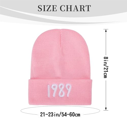 JOLUCE Taylor Merch Hat 1989 Swiftie Knit Hat TS Fans Winter Hat Holiday Party Birthday Thanksgiving Valentine's Day New Year Gift Pink