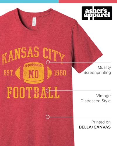 Vintage City Classic T-Shirt | American Football Arch Tee | Unisex Sizing (Medium, KC Red)