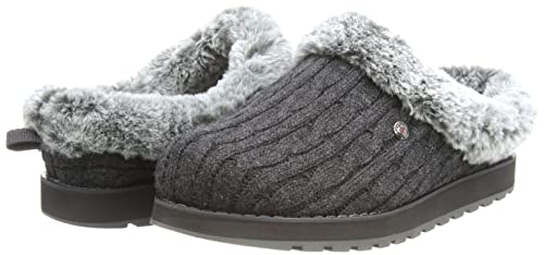 Skechers BOBS Women's Keepsakes - Ice Angel Slipper, Charcoal, 9 W US