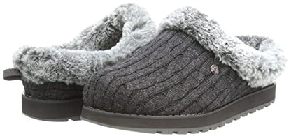 Skechers BOBS Women's Keepsakes - Ice Angel Slipper, Charcoal, 9 W US