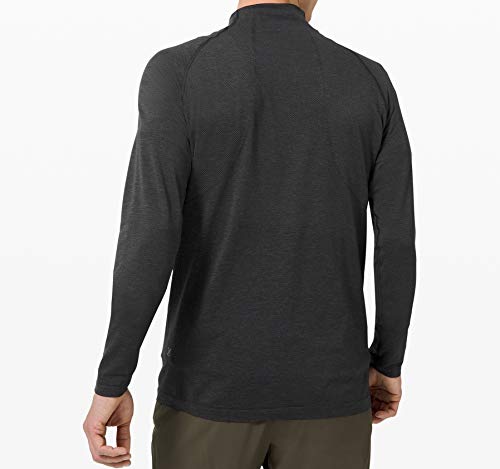 Lululemon Athletica Mens Metal Vent Tech 12 Zip Long Sleeve Shirt (Deep Coal, L)