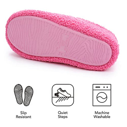 RockDove Women's Teddy Fleece Closed Back Indoor Slipper, Size 11-12 US Women, Hot Pink