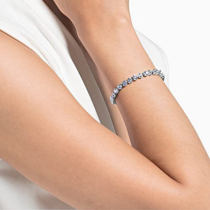 SWAROVSKI Women's Tennis Jewelry Collection, Rhodium Finish, Clear Crystals