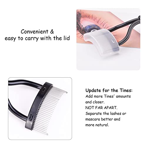 Eyelash Comb MSQ Eyelash Separator Mascara Applicator Eyelash Definer With Comb Cover Arc Designed Cosmetic Brushes Tool Black (1PCS)