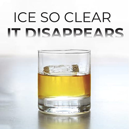 True Cubes Crystal Clear Ice Cube Maker- 4 Large Clear Ice Cubes for Cocktails, Drinks & Whiskey - BPA-Free Silicone Square Ice Cube Mold - Whiskey Gifts for Men