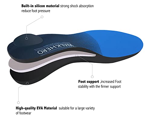 Plantar Fasciitis Feet Insoles Arch Supports Orthotics Inserts Relieve Flat Feet, High Arch, Foot Pain Mens 11-11 1/2 | Womens 13-13 1/2