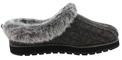 Skechers BOBS Women's Keepsakes - Ice Angel Slipper, Charcoal, 9 W US