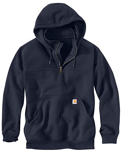 Carhartt Men's Rain Defender Loose Fit Heavyweight Quarter-Zip Sweatshirt, New Navy, Medium