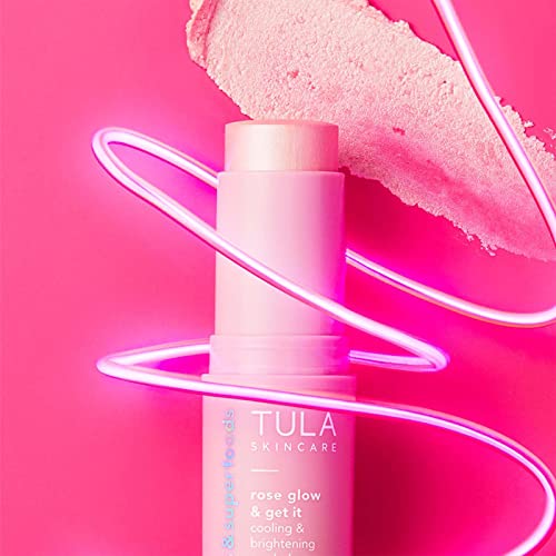 TULA Skin Care Eye Balm Rose Glow - Dark Circle Treatment, Instantly Hydrate and Brighten Undereye Area, Portable and Perfect to Use On-the-go, 0.35 oz.