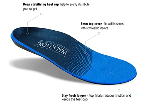 Plantar Fasciitis Feet Insoles Arch Supports Orthotics Inserts Relieve Flat Feet, High Arch, Foot Pain Mens 11-11 1/2 | Womens 13-13 1/2