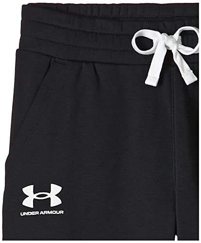 Under Armour Womens Rival Fleece Joggers , Black (001)/White , Medium